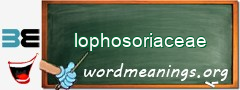 WordMeaning blackboard for lophosoriaceae